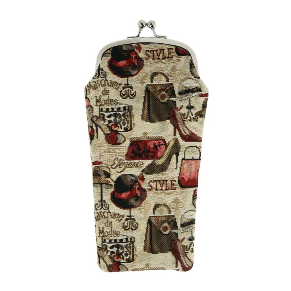 CTM Women's Boutique Print Tapestry Glasses Case
